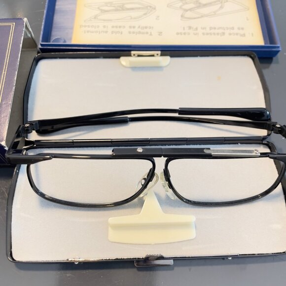 NEW SlimFold Kanda of Japan Folding Eyeglasses w/ Case in BLACK - Picture 10 of 10
